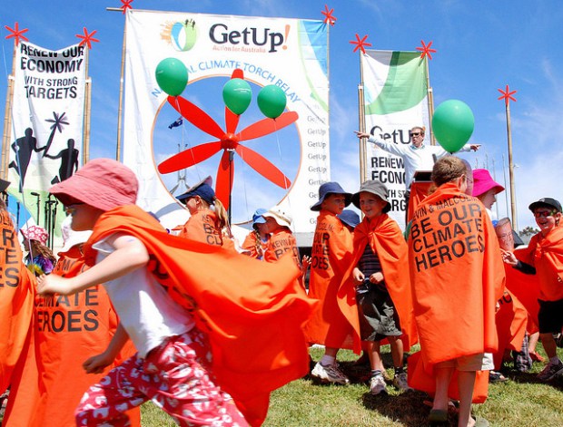 GetUp! climate change torch relay, Canberra