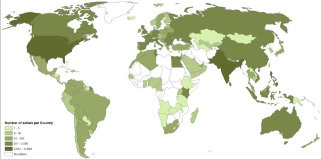 Number of Sellers per Country