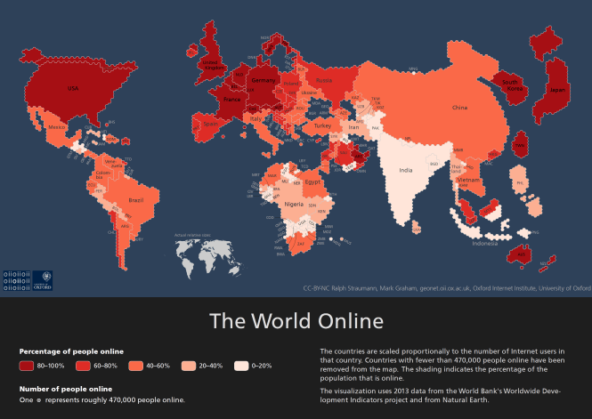 Internet Population cartogram