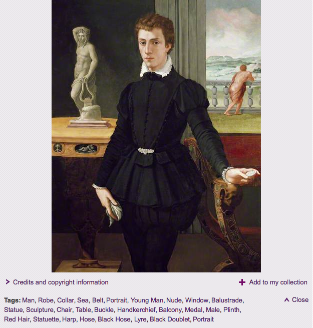 Allori’s Portrait of a young Man as it appears on Your Paintings in Tagger.