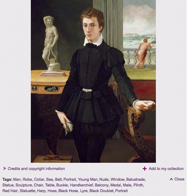 Allori’s Portrait of a young Man as it appears on Your Paintings in Tagger.