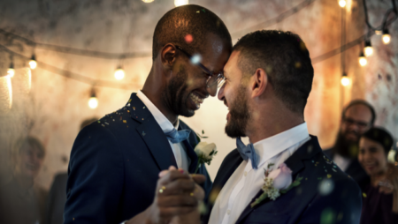 A couple at a wedding