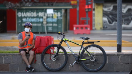 Gig economy delivery cyclist