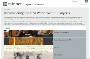 Screenshot of Remembering the First World War in 10 objects 'paper' in Cabinet