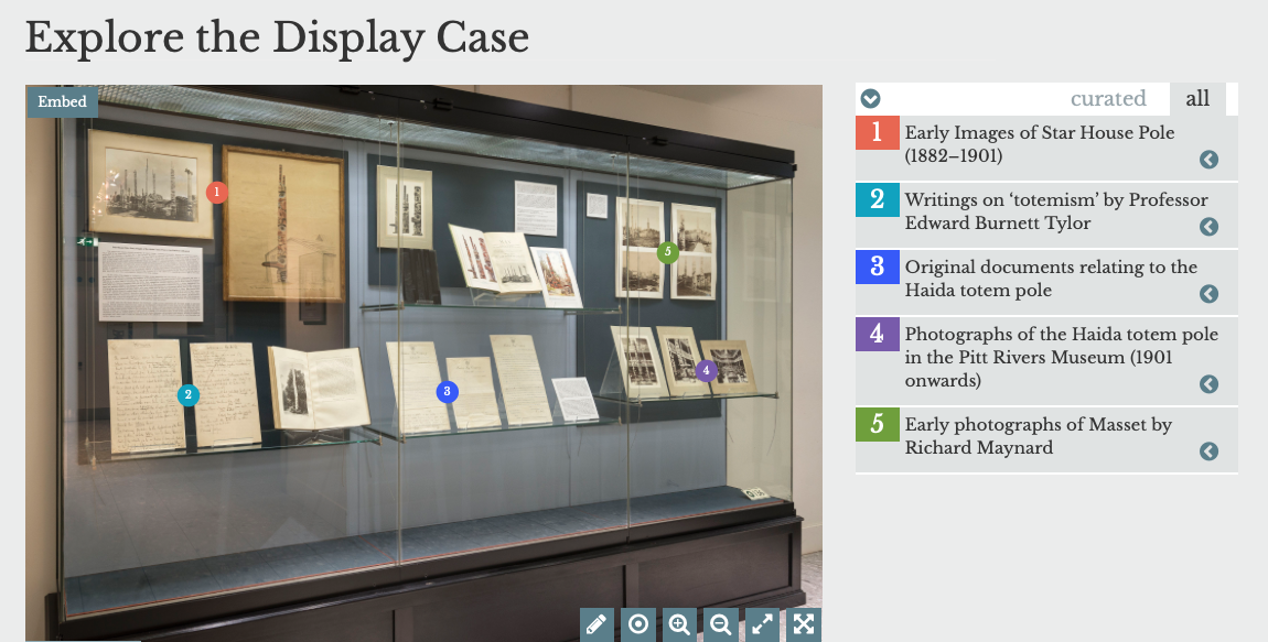 Screenshot of the display case in Cabinet