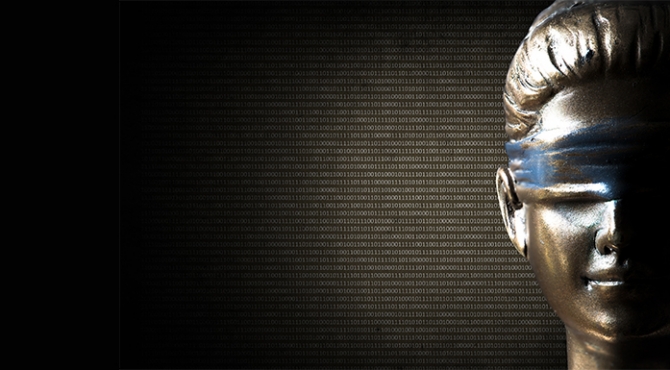 Justice figuring with binary background Justice figuring with binary background