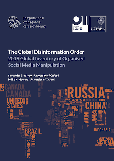 Cover of The Global Disinformation Order: 2019 Global Inventory of Organised Social Media Manipulation