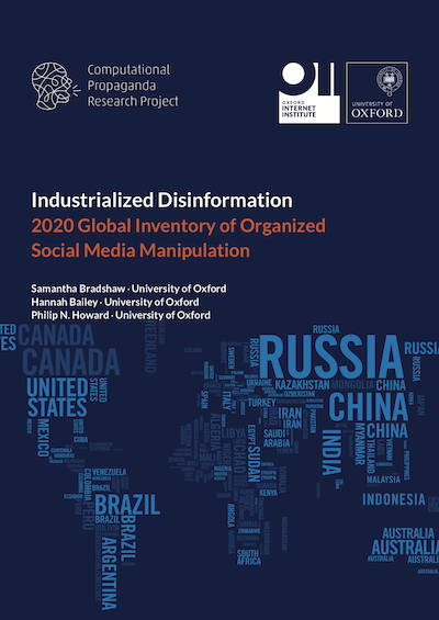 Report cover: Industrialized Disinformation