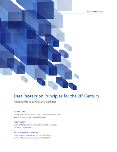 Report cover: Data protection principles for the 21st century