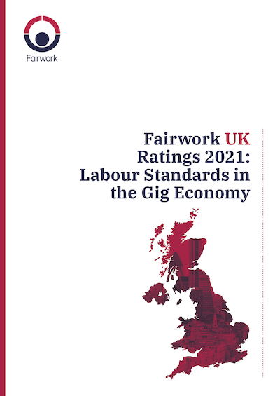 Cover of Fairwork UK Ratings 2021: Labour Standards in the Gig Economy