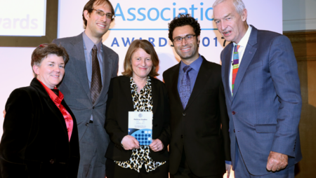 len Margetts, Peter John, Scott Hale, and Taha Yasseri receive the PSA's W. J. M. Mackenzie Book Prize