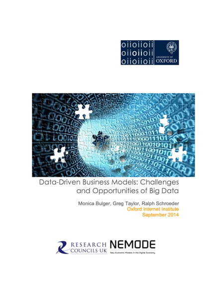 Report cover: Data-Driven Business Models