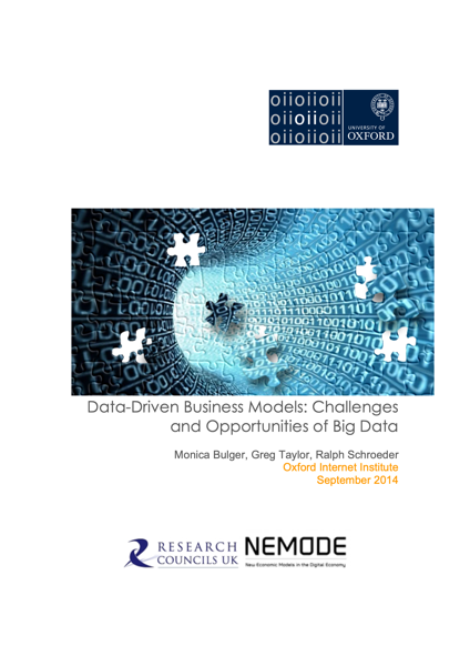 Cover of Data-Driven Business Models: Challenges and Opportunities of Big Data