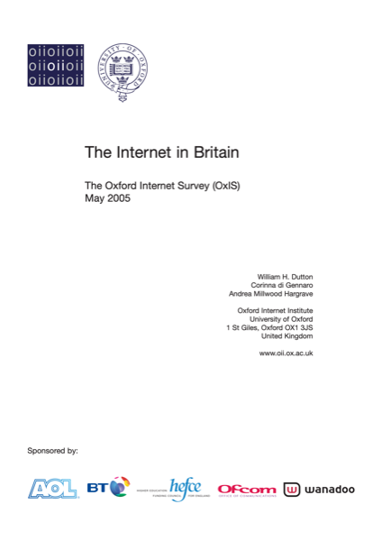 Cover of The Oxford Internet Survey (OxIS) Report 2005: The Internet in Britain
