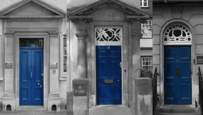 The three doors to access the OII on St Giles, Oxford.