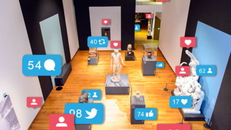 The Ashmolean museum with social media tags