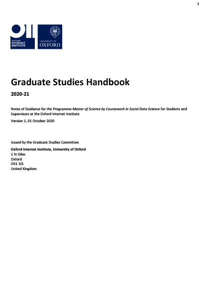 Cover ofDPhil Handbook 2021-22