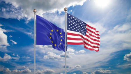 EU and US flags