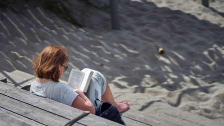 Woman reading book