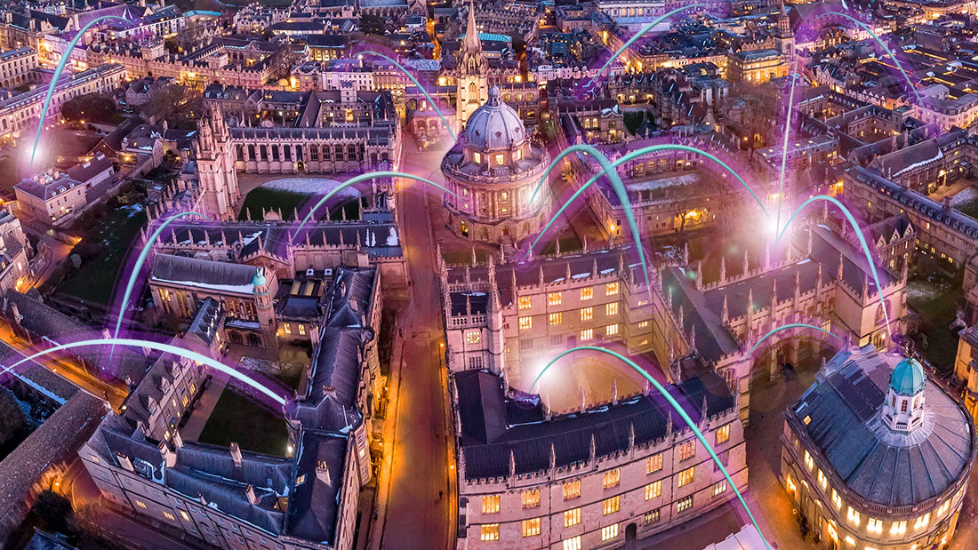 Oxford with concept of digital communication