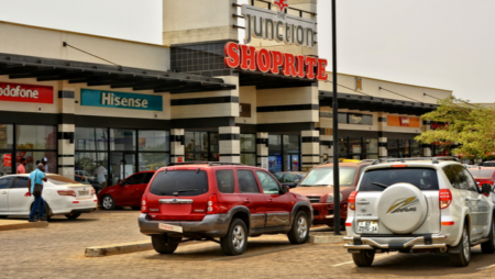 Shopping center with cars