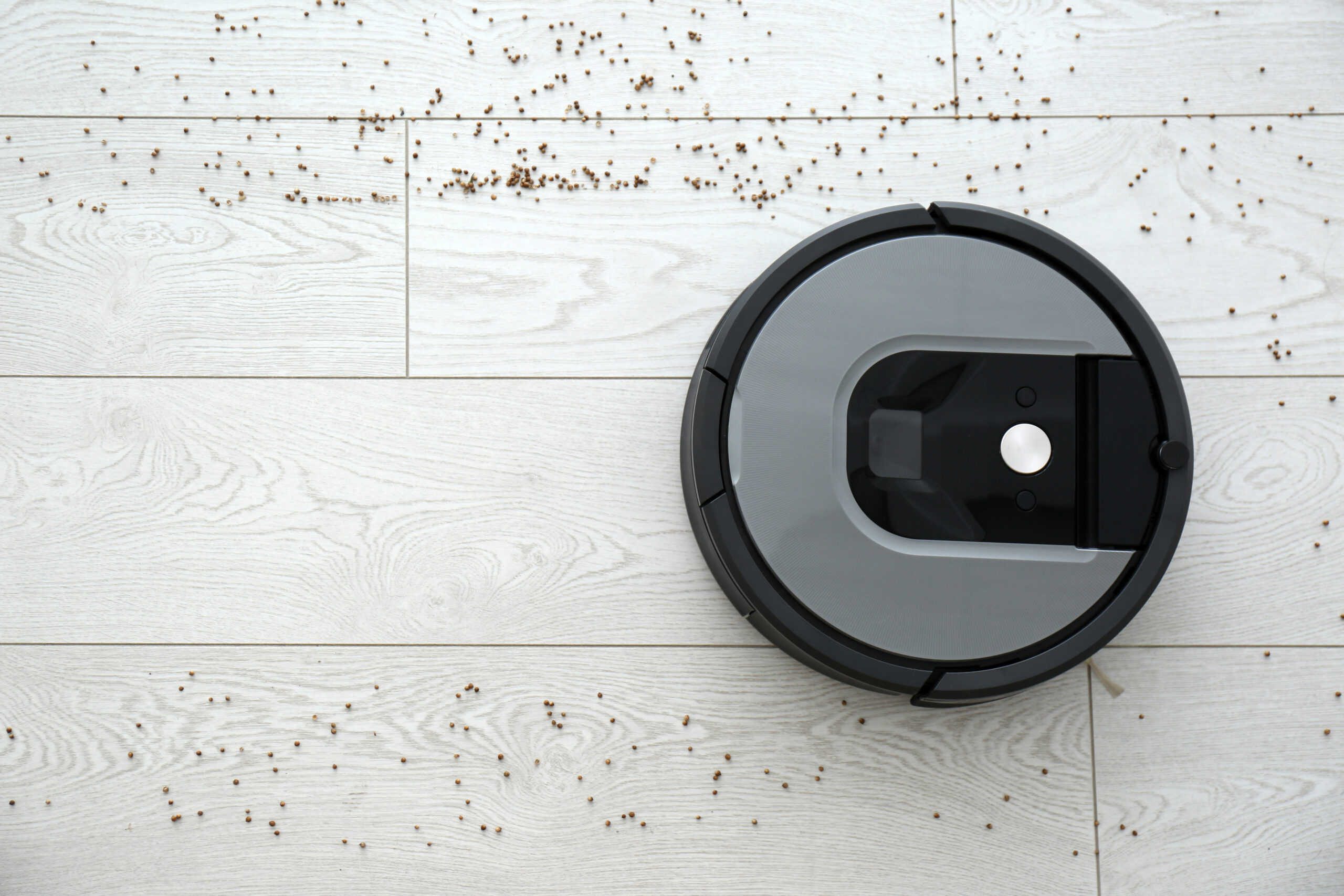 robotic vacuum cleaner cleaning up