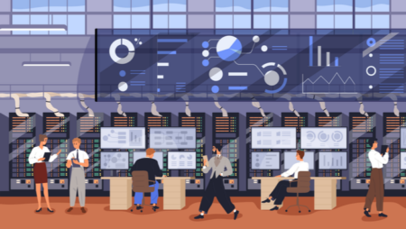 Concept art of big data control analytics center