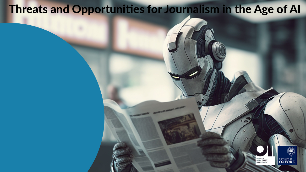 robot reading a newspaper