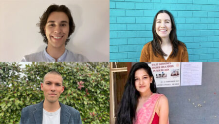 The four people who received a thesis prize.