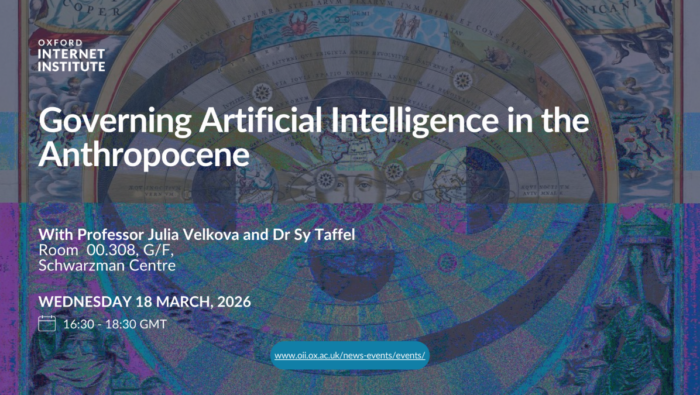 The image shows an illustration of celestial chart featuring concentric rings with Latin inscriptions and zodiac symbols, centered around a sun with a face and 4 plants around it. The upper portion displays angel-like figures in a deep blue border, while the lower half is awash in psychedelic colors—pinks, blues, and greens that create a glitch effect. This distortion partially obscures classical figures or statues at the bottom. The overall composition mixes Renaissance-era astronomical imagery with contemporary digital art techniques.